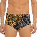 Yin Yang Owl Print Men's Triangle Swim Briefs