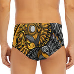 Yin Yang Owl Print Men's Triangle Swim Briefs