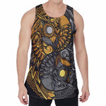 Yin Yang Owl Print Men's Velvet Tank Top