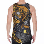 Yin Yang Owl Print Men's Velvet Tank Top