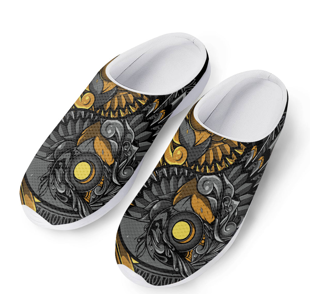 Yin Yang Owl Print Mesh Casual Shoes