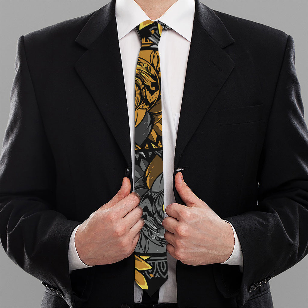 Yin Yang Owl Print Necktie