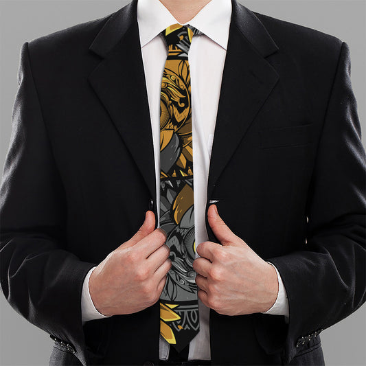 Yin Yang Owl Print Necktie