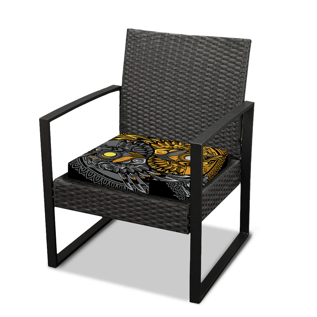 Yin Yang Owl Print Outdoor Seat Cushion Cover
