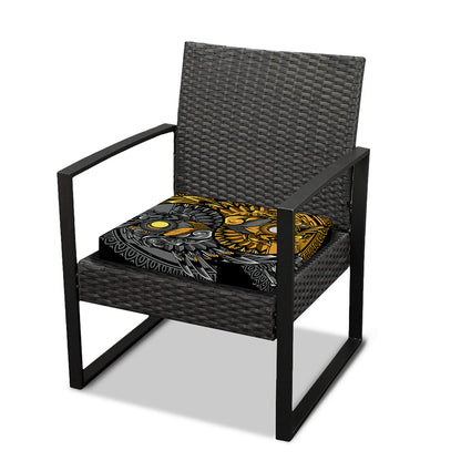 Yin Yang Owl Print Outdoor Seat Cushion Cover