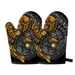 Yin Yang Owl Print Oven Mitts