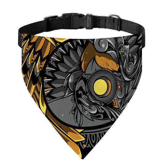 Yin Yang Owl Print Over The Collar Dog Bandana