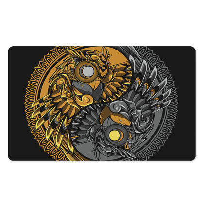 Yin Yang Owl Print Polyester Doormat