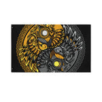 Yin Yang Owl Print Polyester Flag