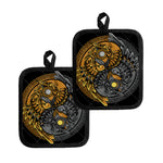 Yin Yang Owl Print Pot Holders