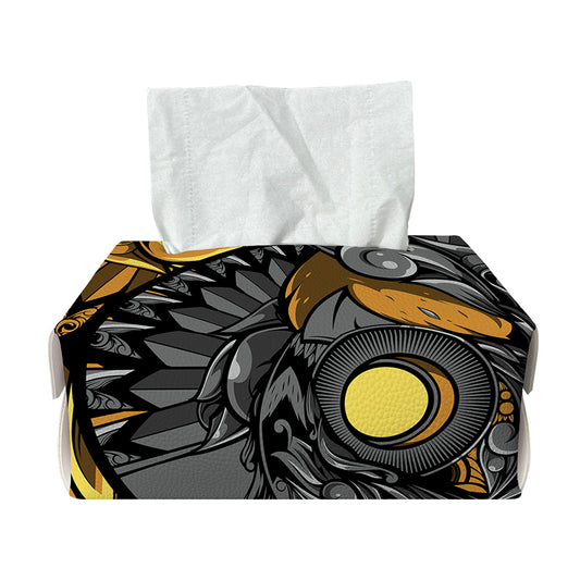 Yin Yang Owl Print Rectangle Tissue Box Cover