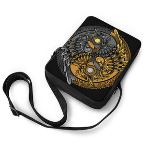 Yin Yang Owl Print Rectangular Crossbody Bag