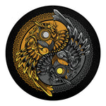 Yin Yang Owl Print Round Blanket