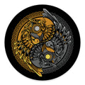 Yin Yang Owl Print Round Floor Mat