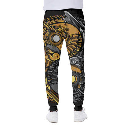 Yin Yang Owl Print Scuba Joggers