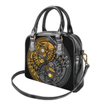 Yin Yang Owl Print Shoulder Handbag