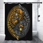 Yin Yang Owl Print Shower Curtain