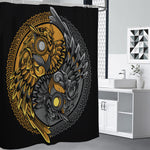 Yin Yang Owl Print Shower Curtain