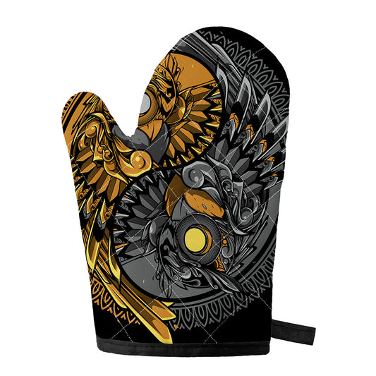 Yin Yang Owl Print Single Oven Mitt
