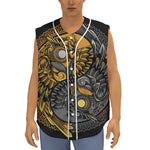 Yin Yang Owl Print Sleeveless Baseball Jersey
