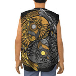 Yin Yang Owl Print Sleeveless Baseball Jersey