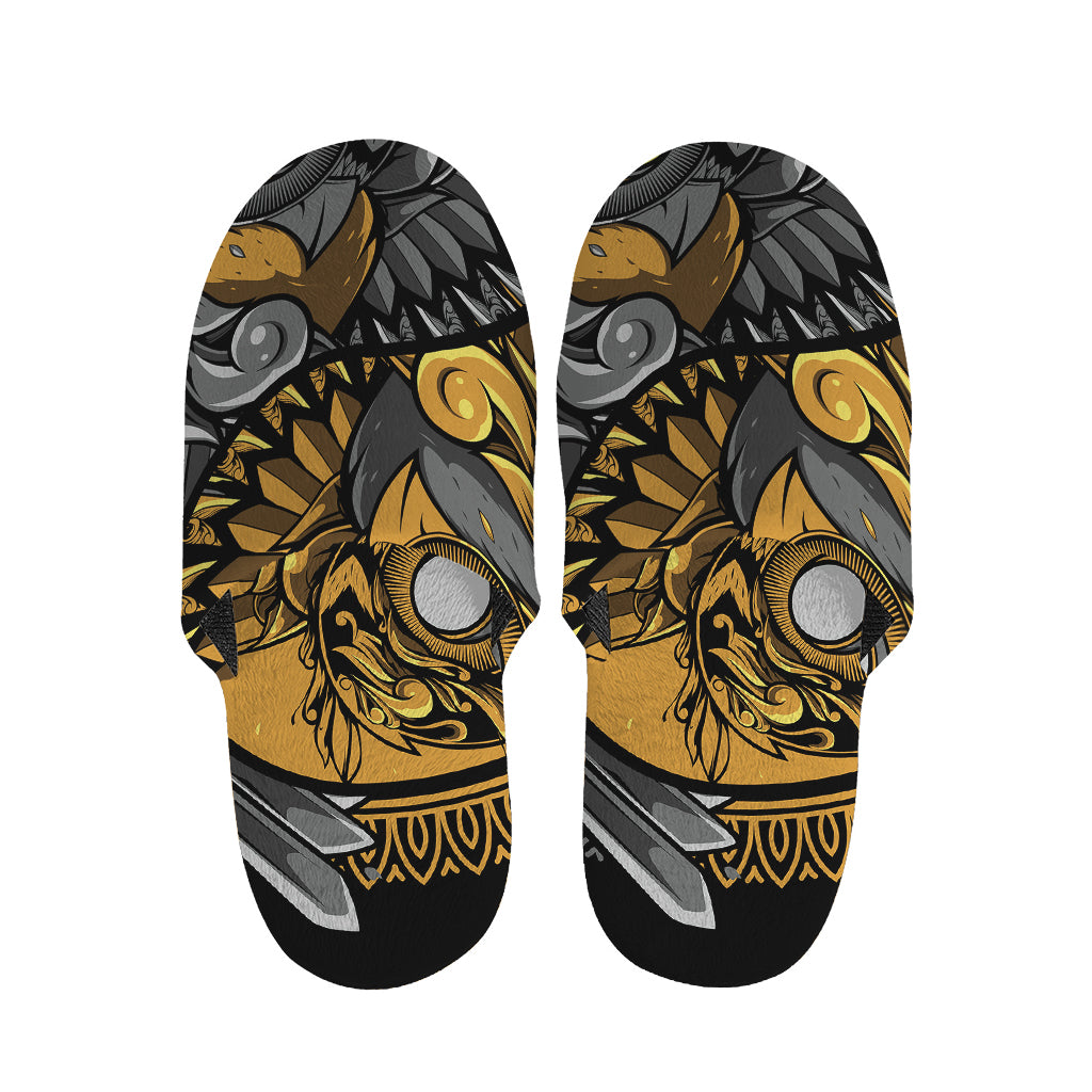 Yin Yang Owl Print Slippers