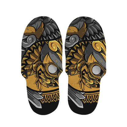Yin Yang Owl Print Slippers