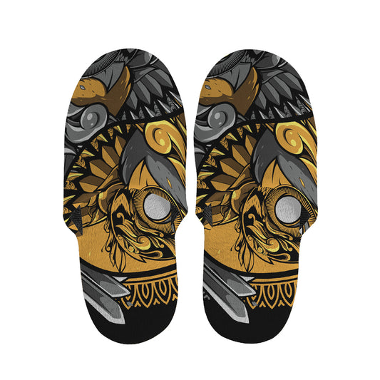 Yin Yang Owl Print Slippers
