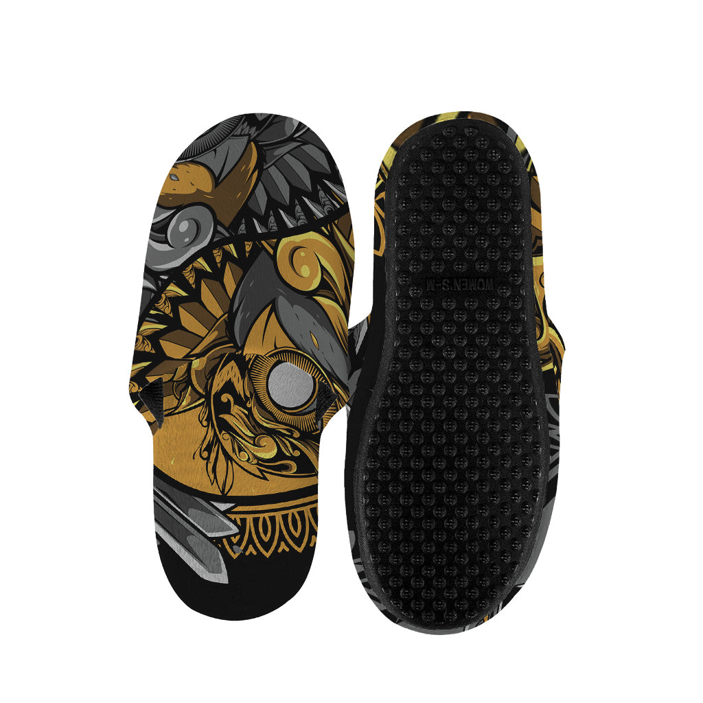 Yin Yang Owl Print Slippers
