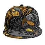 Yin Yang Owl Print Snapback Cap