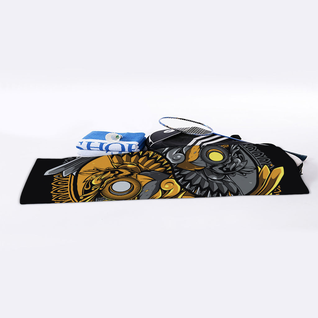 Yin Yang Owl Print Sports Towel