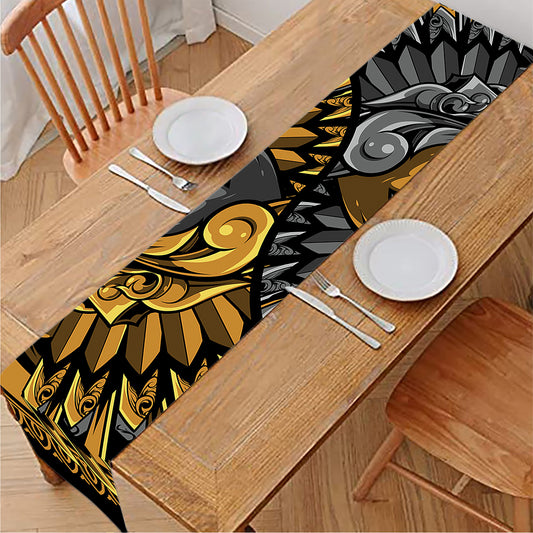 Yin Yang Owl Print Table Runner