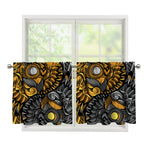 Yin Yang Owl Print Tier Curtains