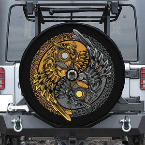 Yin Yang Owl Print Tire Cover With Camera Hole