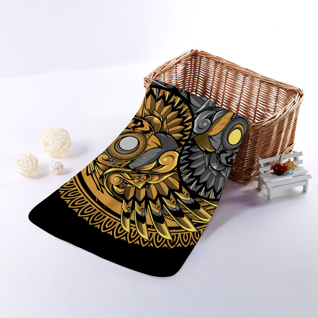 Yin Yang Owl Print Towel