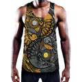 Yin Yang Owl Print Men's Workout Tank Top
