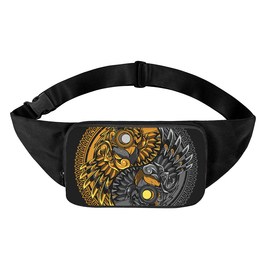 Yin Yang Owl Print Waist Bag