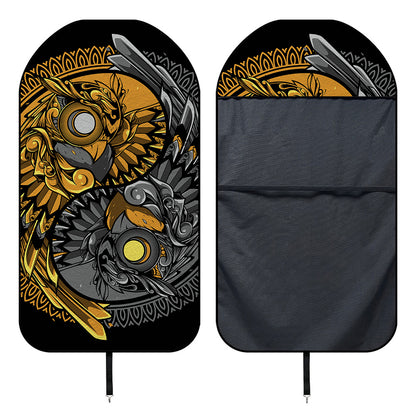 Yin Yang Owl Print Waterproof Car Seat Cover