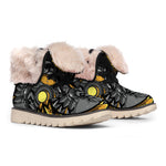 Yin Yang Owl Print Winter Boots