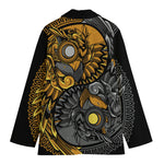 Yin Yang Owl Print Women's Blazer