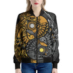 Yin Yang Owl Print Women's Bomber Jacket