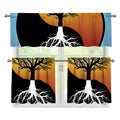 Yin Yang Tree Of Life Print 3 Piece Kitchen Curtains