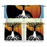 Yin Yang Tree Of Life Print 3 Piece Kitchen Curtains