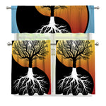 Yin Yang Tree Of Life Print 3 Piece Kitchen Curtains