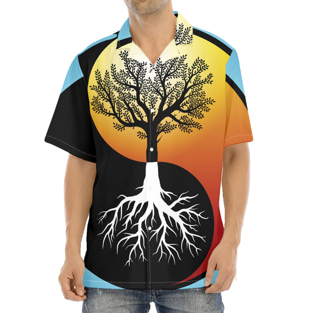 Yin Yang Tree Of Life Print Aloha Shirt