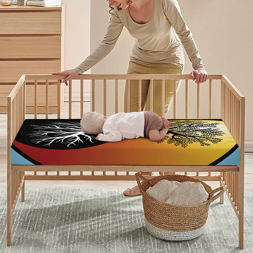 Yin Yang Tree Of Life Print Baby Crib Sheet