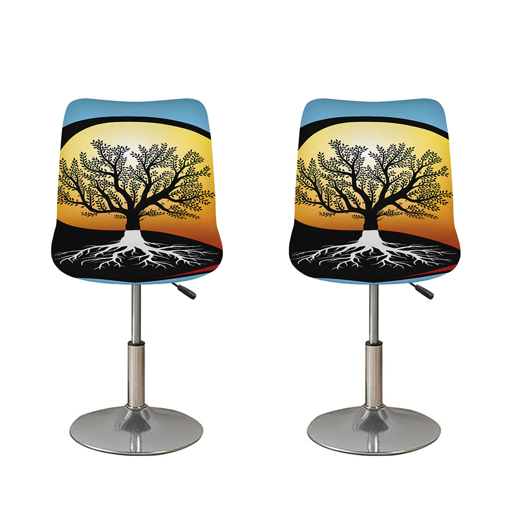 Yin Yang Tree Of Life Print Bar Stool Covers