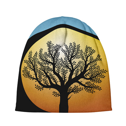 Yin Yang Tree Of Life Print Beanie