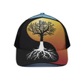 Yin Yang Tree Of Life Print Black Mesh Trucker Hat