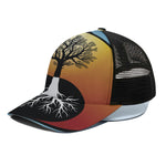 Yin Yang Tree Of Life Print Black Mesh Trucker Cap